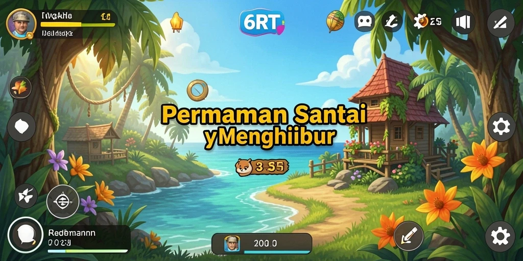 Screenshot gameplay 6RT yang menarik dan penuh warna.