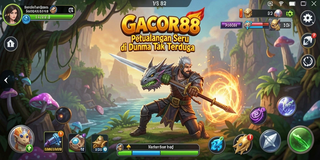 Tampilan gameplay GACOR88 yang menampilkan aksi petualangan mendebarkan.