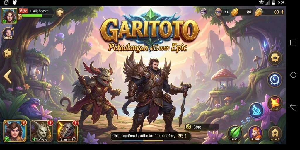 Screenshot utama GARITOTO menampilkan aksi seru dalam pertempuran RPG.