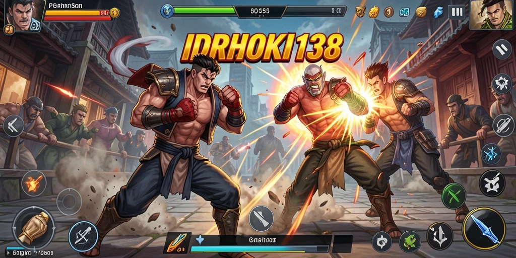 Tampilan gameplay menarik dalam pertarungan game Fighting.