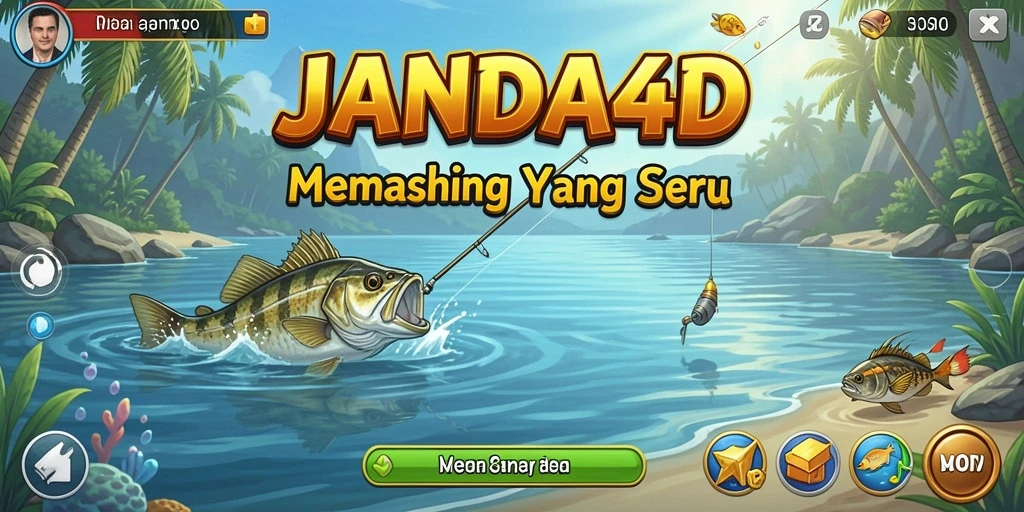 Tampilan gameplay menarik dari JANDA4D saat menangkap ikan.