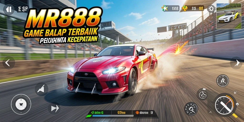 Tampilan menarik gameplay balap yang penuh aksi di MR888.