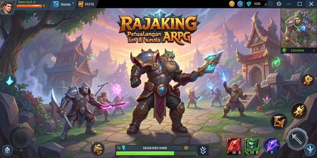 Screenshot dari gameplay RAJAKING yang menunjukkan pertarungan seru di dunia ARPG.