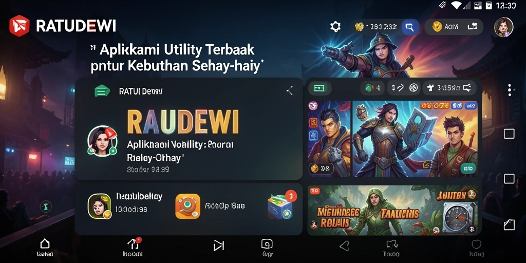 Tampilan utama RATUDEWI dengan fitur-fitur utilitas yang memudahkan.