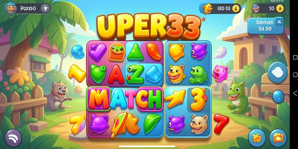 Screenshot gameplay SUPER33 menampilkan tantangan puzzle yang menarik.