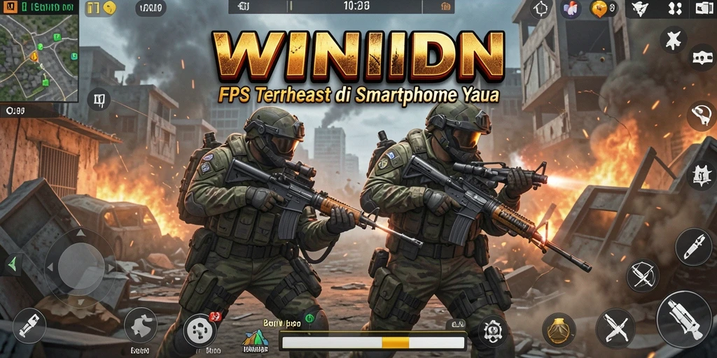 Tampilan gameplay WINIDN yang mendebarkan dalam mode FPS.